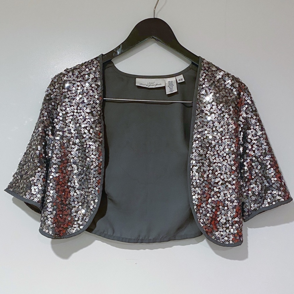 Girls Sequin Embellished Holiday Blouse